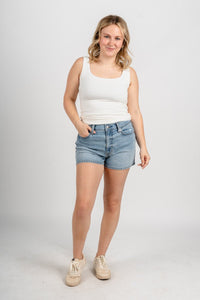 Square neck tank top ivory - Trendy tank top - Fashion Tank Tops at Lush Fashion Lounge Boutique in Oklahoma City