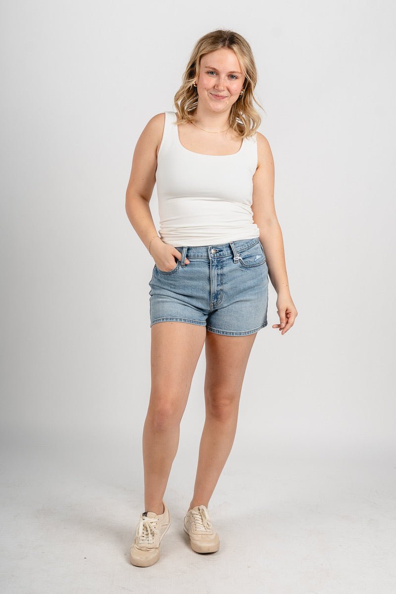 Square neck tank top ivory - Trendy tank top - Fashion Tank Tops at Lush Fashion Lounge Boutique in Oklahoma City