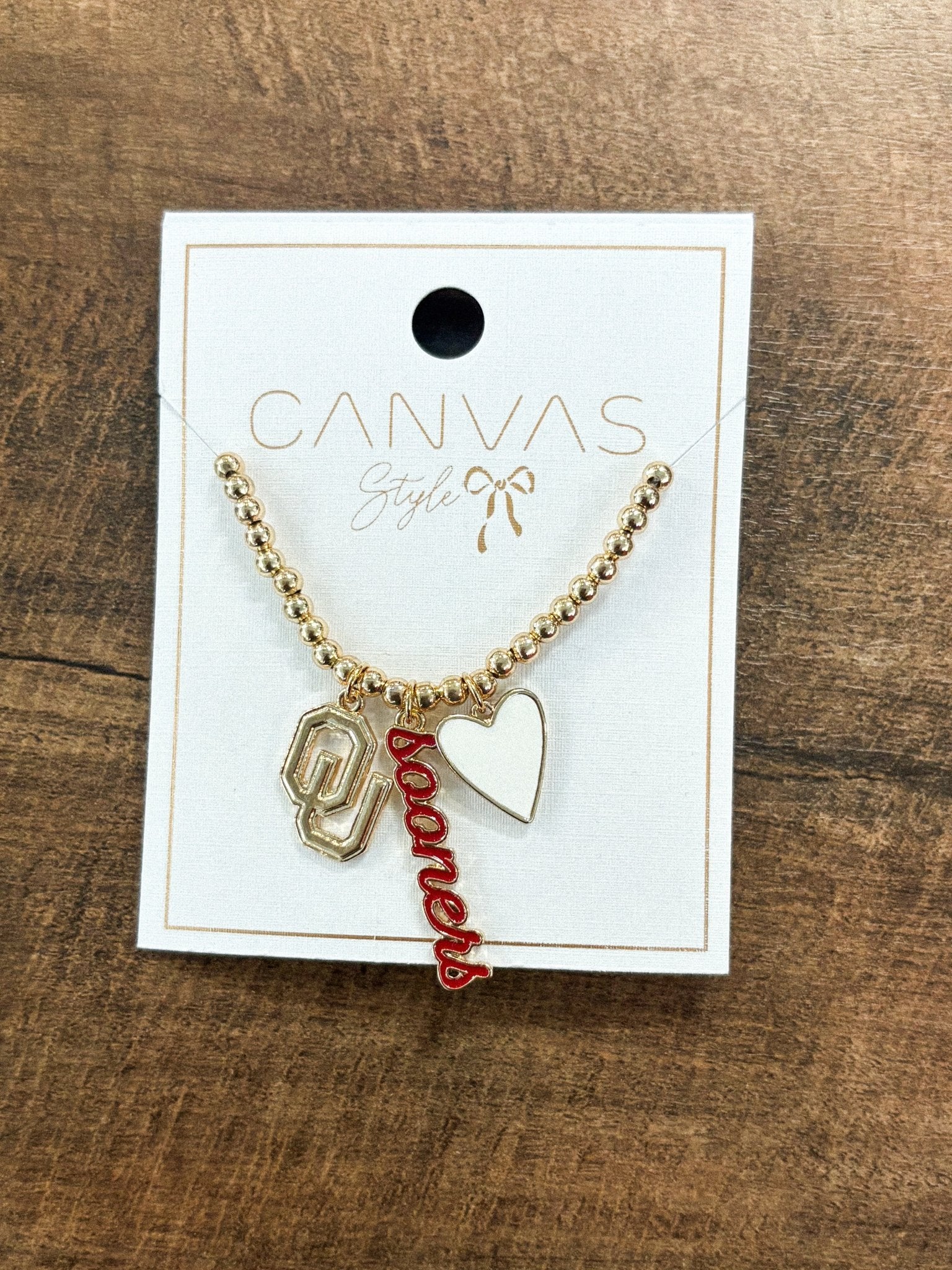 OU Sooners beaded necklace