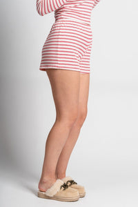 Z Supply pajama day shorts light pink/red - Z Supply shorts - Z Supply Tops, Dresses, Tanks, Tees, Cardigans, Joggers and Loungewear at Lush Fashion Lounge