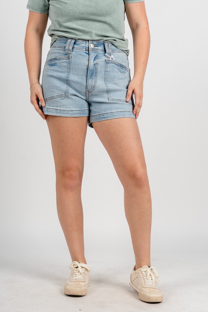 Daze valley girl high rise shorts rom com - Stylish shorts - Trendy Staycation Outfits at Lush Fashion Lounge Boutique in Oklahoma City