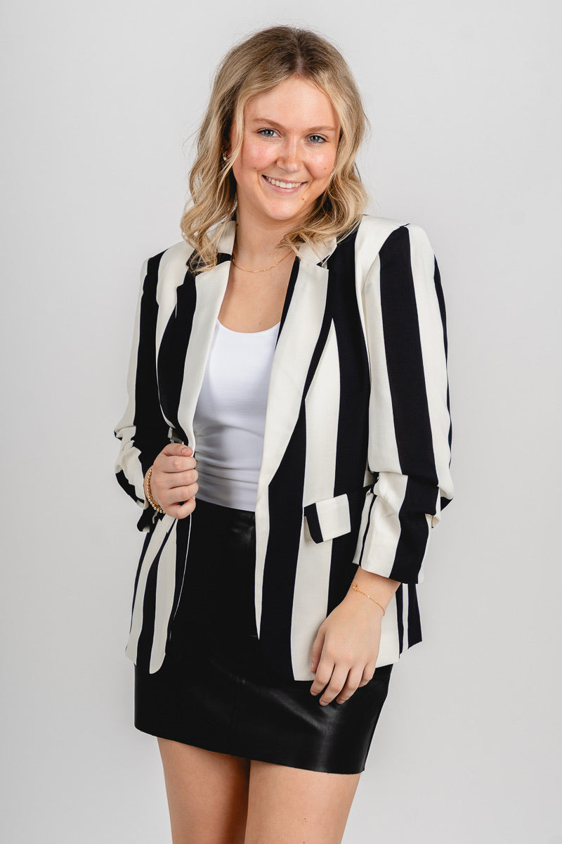 Striped blazer black/ivory