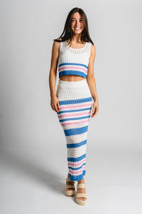 Striped crop top white - Stylish top - Trendy Staycation Outfits at Lush Fashion Lounge Boutique in Oklahoma City