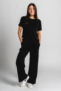 Techno crew neck tee black - Stylish top - Trendy Lounge Sets at Lush Fashion Lounge Boutique in Oklahoma City
