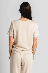Techno crew neck tee oat - Adorable top - Stylish Comfortable Outfits at Lush Fashion Lounge Boutique in OKC