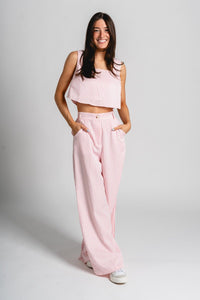 Striped crop tank top pink - Affordable tank - Unique Easter Style at Lush Fashion Lounge Boutique in Oklahoma