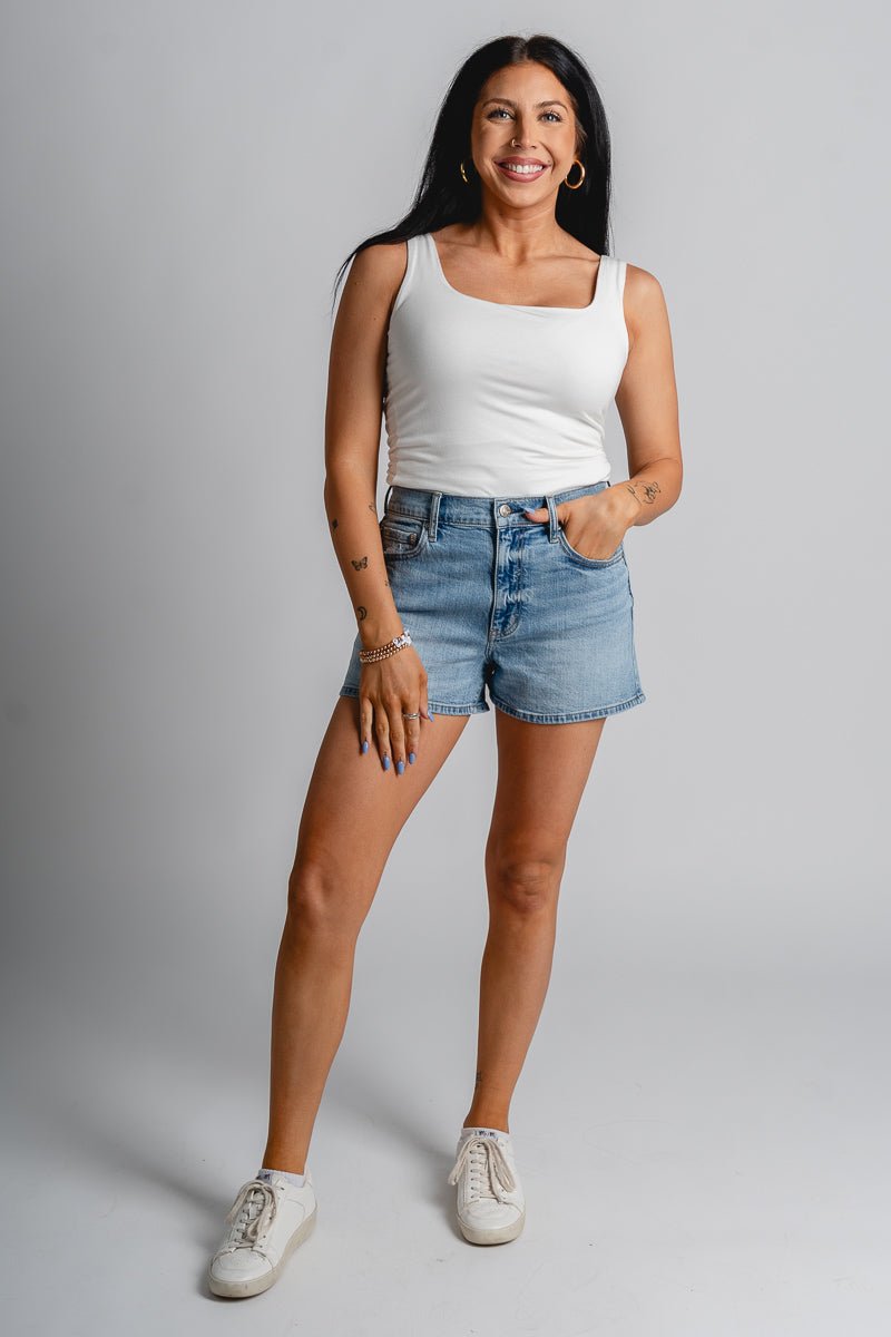 Daze Troublemaker high rise shorts marina vintage