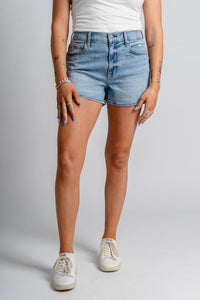 Daze Troublemaker high rise shorts marina vintage - Stylish shorts - Trendy Staycation Outfits at Lush Fashion Lounge Boutique in Oklahoma City