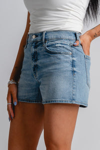 Daze Troublemaker high rise shorts marina vintage - Trendy shorts - Cute Vacation Collection at Lush Fashion Lounge Boutique in Oklahoma City
