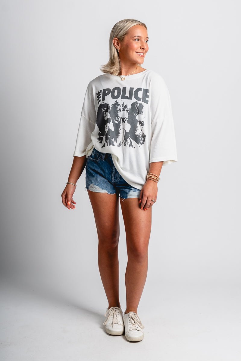 The Police oversized tee pearl