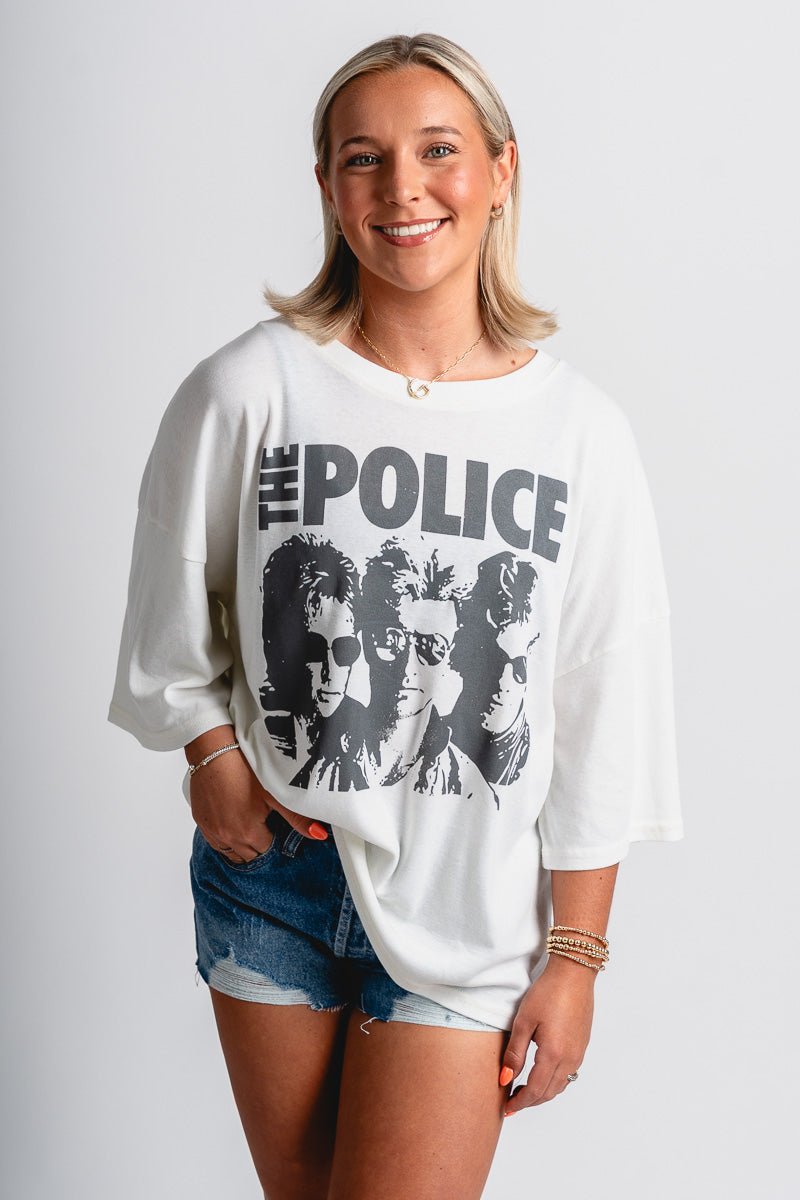 The Police oversized tee pearl