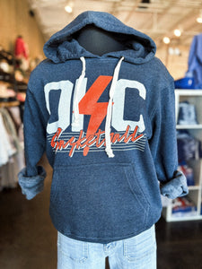 OKC basketball bolt lines hoodie navy - Trendy OKC Apparel at Lush Fashion Lounge Boutique in Oklahoma City