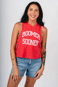 OU OU Sooners boomer sooner racerback tank top red tank top | Lush Fashion Lounge Trendy Oklahoma University Sooners Apparel & Cute Gameday T-Shirts