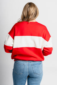 Z Supply Love sweatshirt kiss me red - Z Supply Sweatshirt - Z Supply Fashion at Lush Fashion Lounge Trendy Boutique Oklahoma City