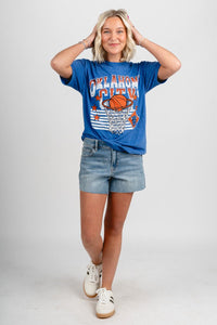 OKC basketball swish lines unisex t-shirt royal - Oklahoma City inspired graphic t-shirts at Lush Fashion Lounge Boutique in Oklahoma City