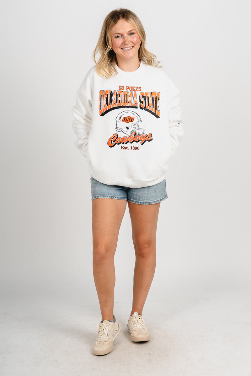 OSU OSU Cowboys classic era sweatshirt white Sweatshirt | Lush Fashion Lounge Trendy Oklahoma State Cowboys Apparel & Cute Gameday T-Shirts