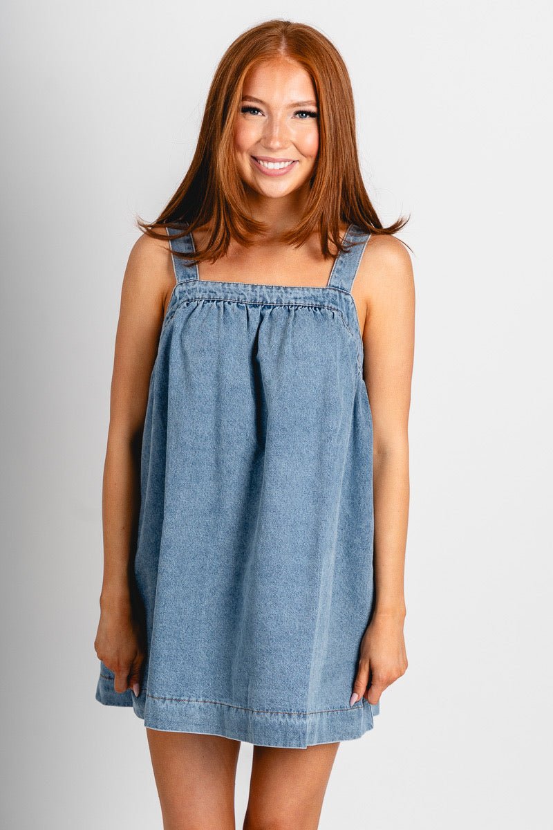Sleeveless denim dress Light denim / Small Sleeveless denim dress Light denim / Small