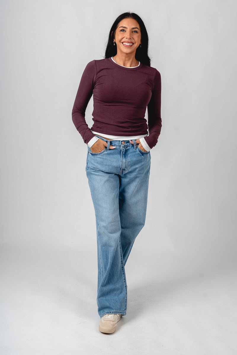 Double layer long sleeve tee cocoa