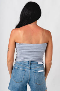 OU OU Sooners football icon tube top grey top | Lush Fashion Lounge Trendy Oklahoma University Sooners Apparel & Cute Gameday T-Shirts