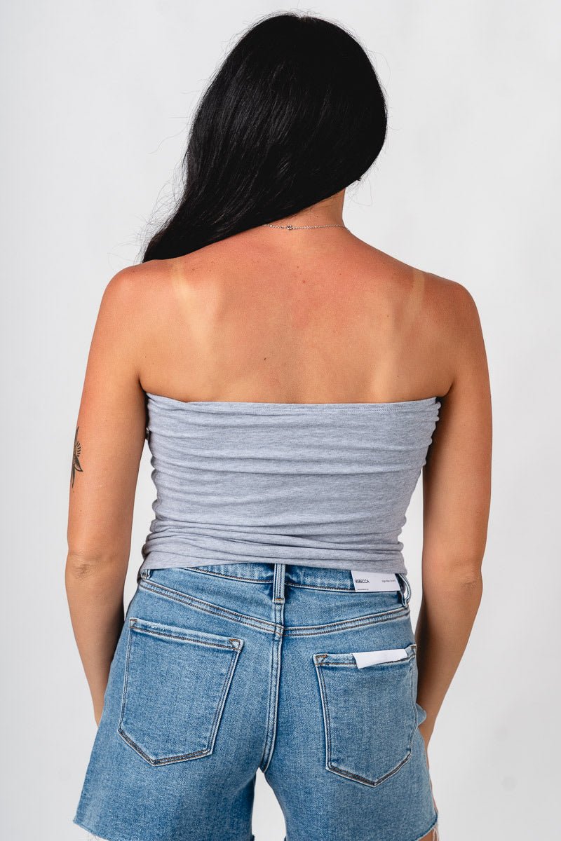 OU OU Sooners football icon tube top grey top | Lush Fashion Lounge Trendy Oklahoma University Sooners Apparel & Cute Gameday T-Shirts