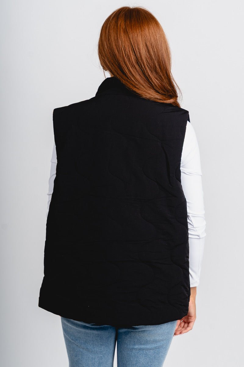 Quilted puffer vest black