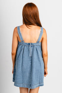 Sleeveless denim dress Stylish dress - Womens Fashion Dresses at Lush Fashion Lounge Boutique in Oklahoma City