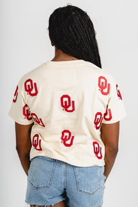 OU OU OKLA Ritter t-shirt oatmeal T-shirt | Lush Fashion Lounge Trendy Oklahoma University Sooners Apparel & Cute Gameday T-Shirts