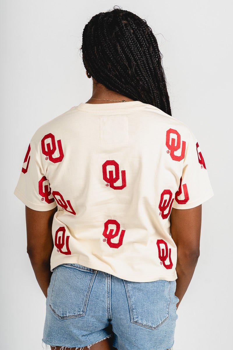 OU OU OKLA Ritter t-shirt oatmeal T-shirt | Lush Fashion Lounge Trendy Oklahoma University Sooners Apparel & Cute Gameday T-Shirts