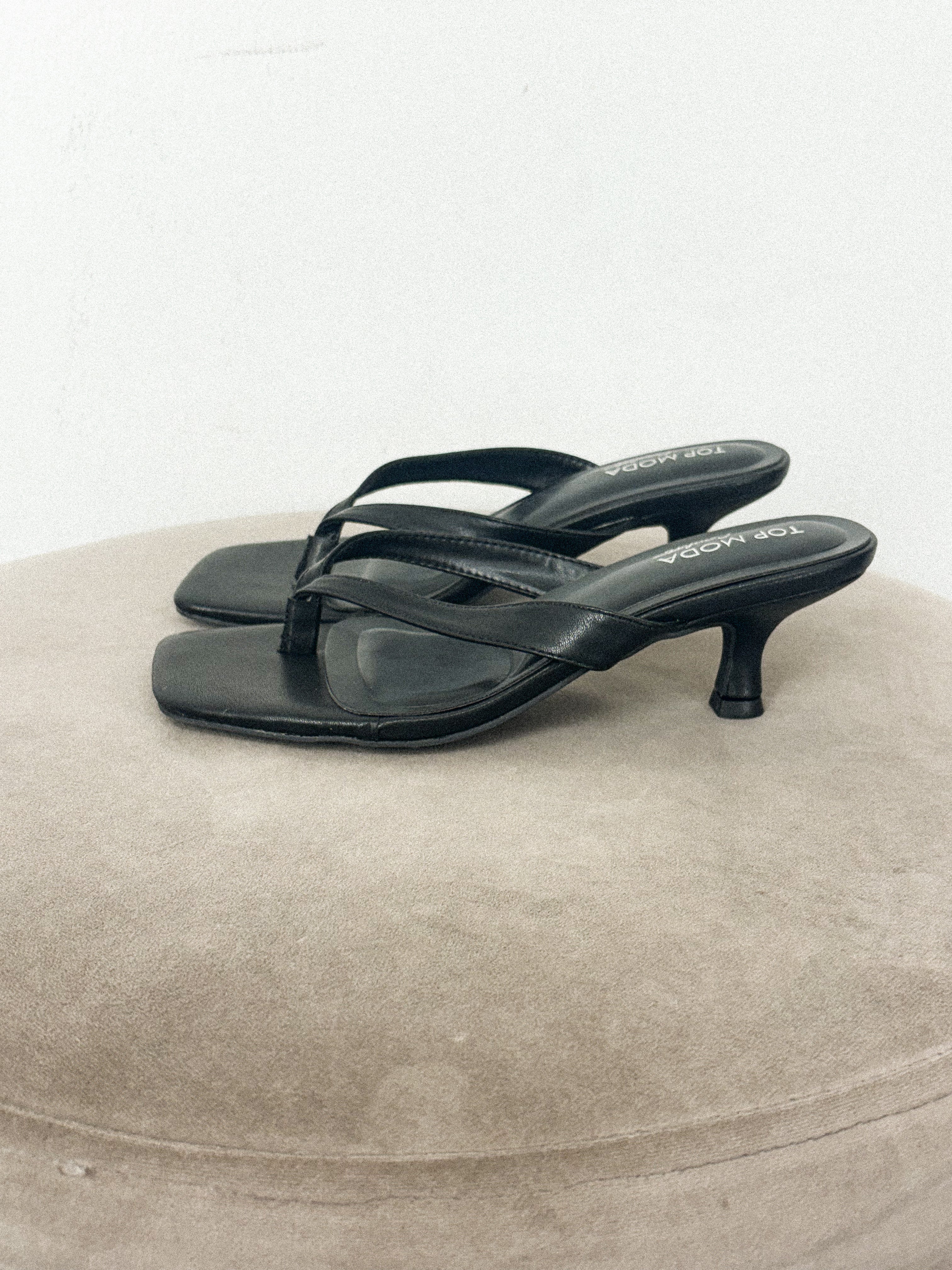 Lettie flip flop kitten heel black - Trendy shoes - Fashion Shoes at Lush Fashion Lounge Boutique in Oklahoma City