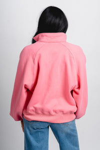 Collared oversized sweatshirt pink - Adorable Sweatshirt - Stylish Comfortable Outfits at Lush Fashion Lounge Boutique in OKC