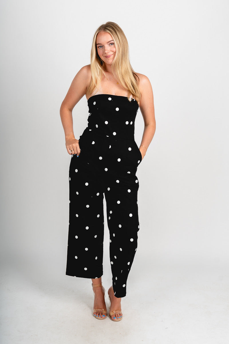 Polka dot jumpsuit black/cream