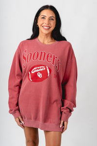 OU OU Sooners 1890 football oversized sweatshirt crimson Sweatshirt | Lush Fashion Lounge Trendy Oklahoma University Sooners Apparel & Cute Gameday T-Shirts