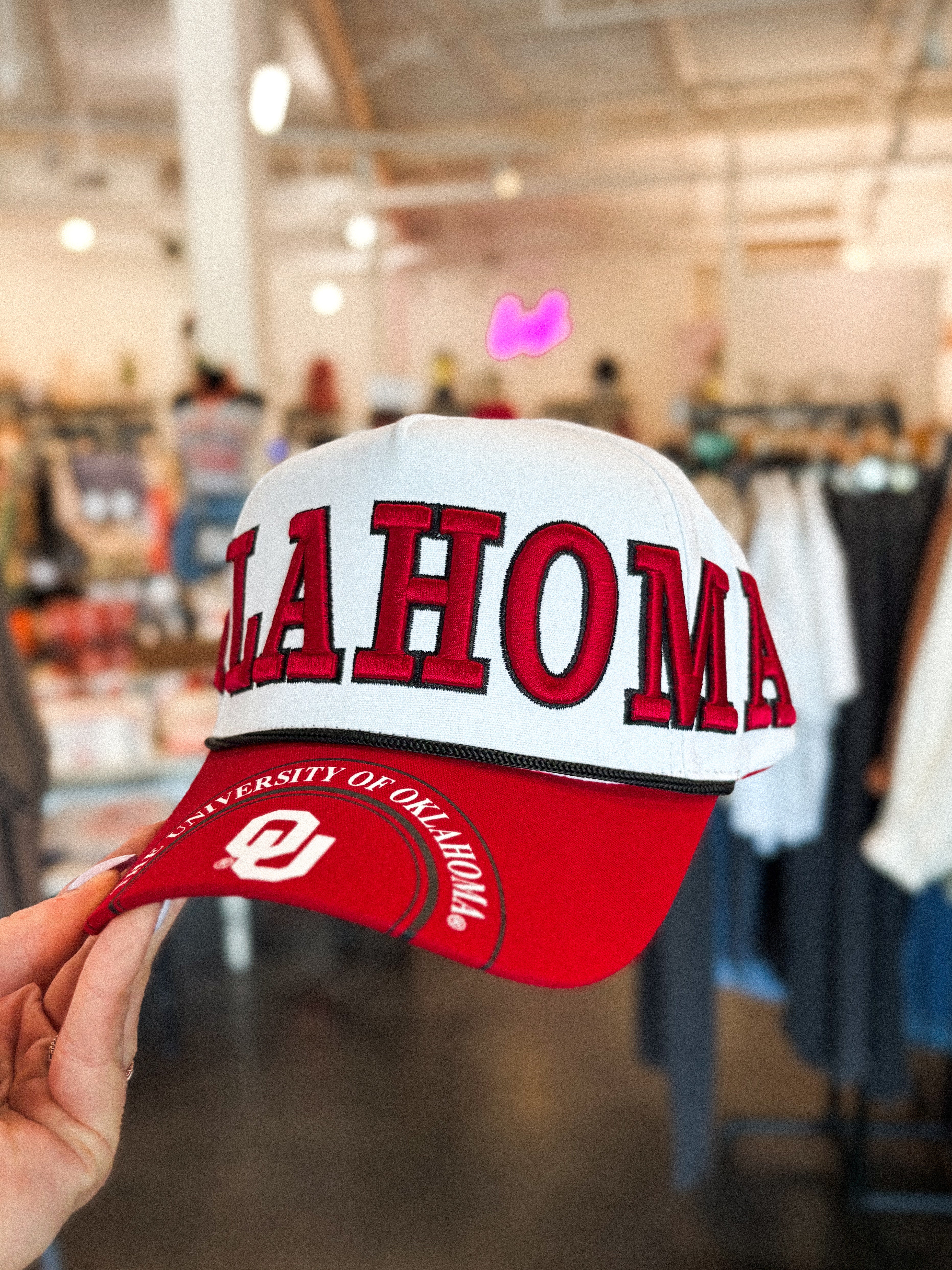 OU OU Oklahoma Sooners phipps hat white/crimson hat | Lush Fashion Lounge Trendy Oklahoma University Sooners Apparel & Cute Gameday T-Shirts