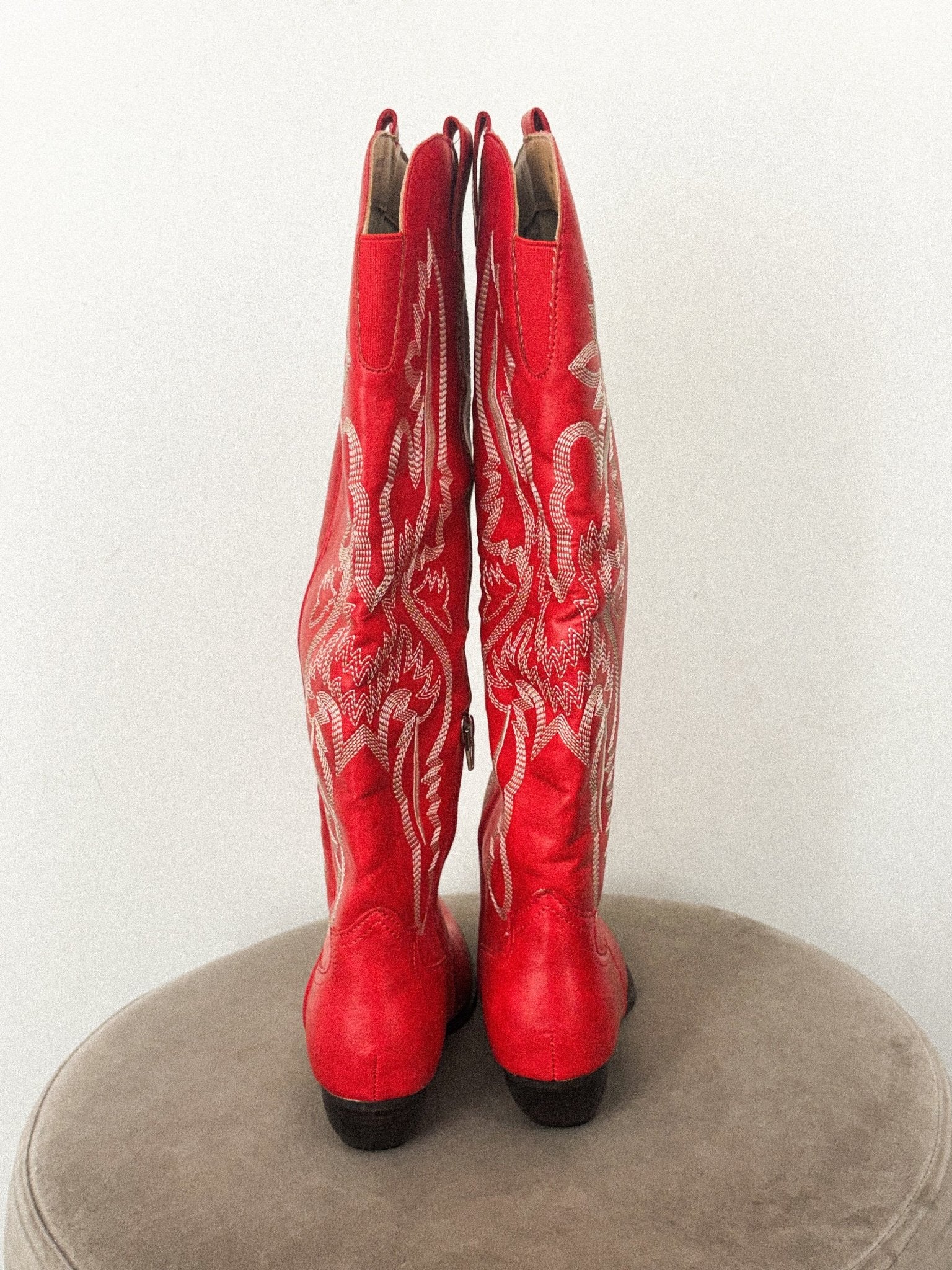 Kevin cowboy boots red Stylish shoes - Womens Fashion Shoes at Lush Fashion Lounge Boutique in Oklahoma City