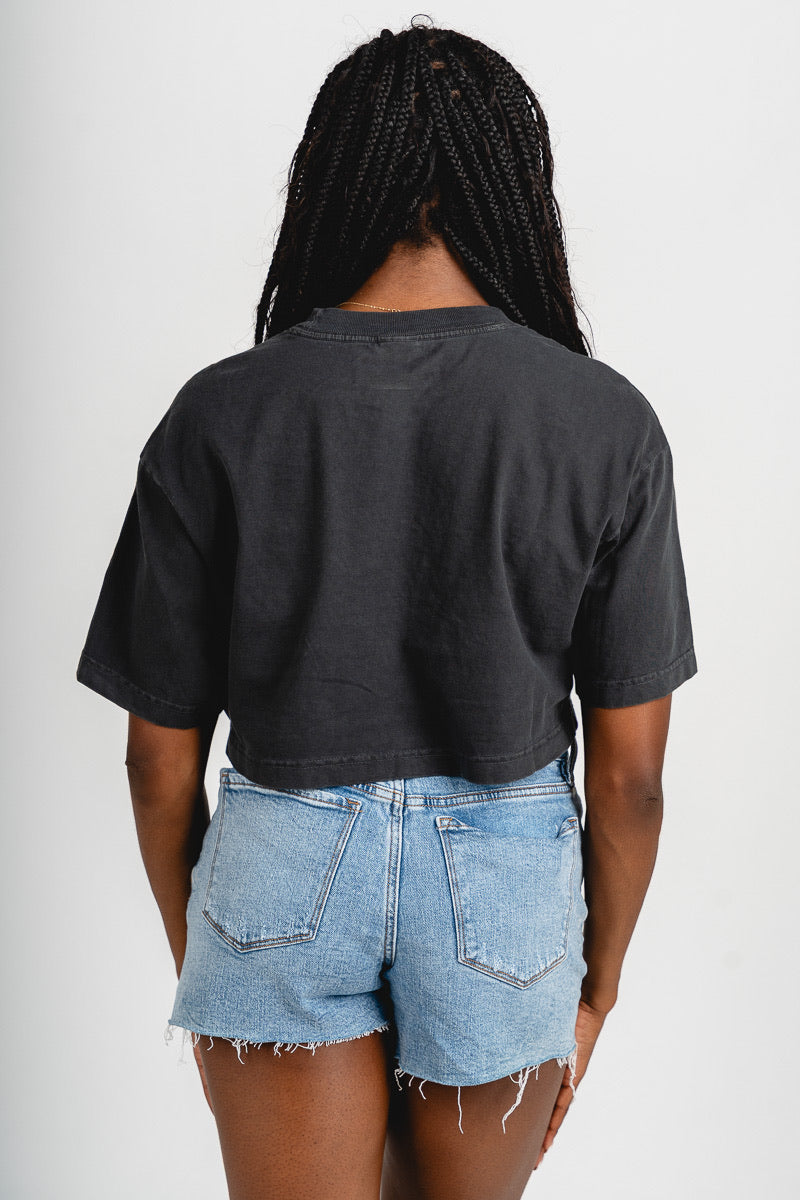 OSU OSU Cowboys campus classic crop t-shirt smoke T-shirt | Lush Fashion Lounge Trendy Oklahoma State Cowboys Apparel & Cute Gameday T-Shirts