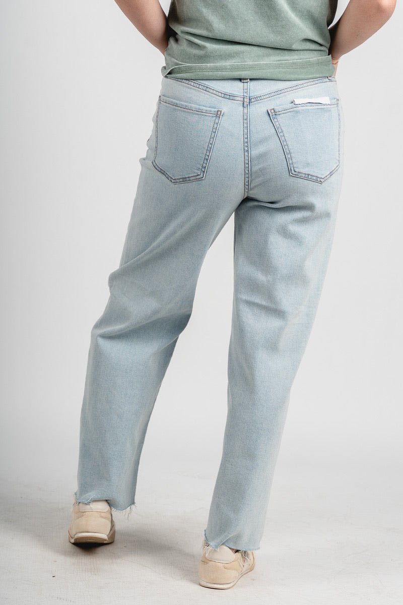 Daze pleaser high rise wide ankle jeans detour | Lush Fashion Lounge: boutique women's jeans, fashion jeans for women, affordable fashion jeans, cute boutique jeans