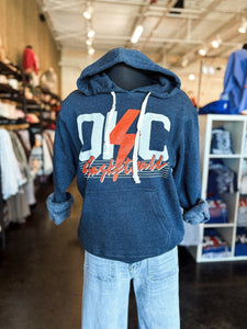 OKC basketball bolt lines hoodie navy - Oklahoma City inspired graphic t-shirts at Lush Fashion Lounge Boutique in Oklahoma City