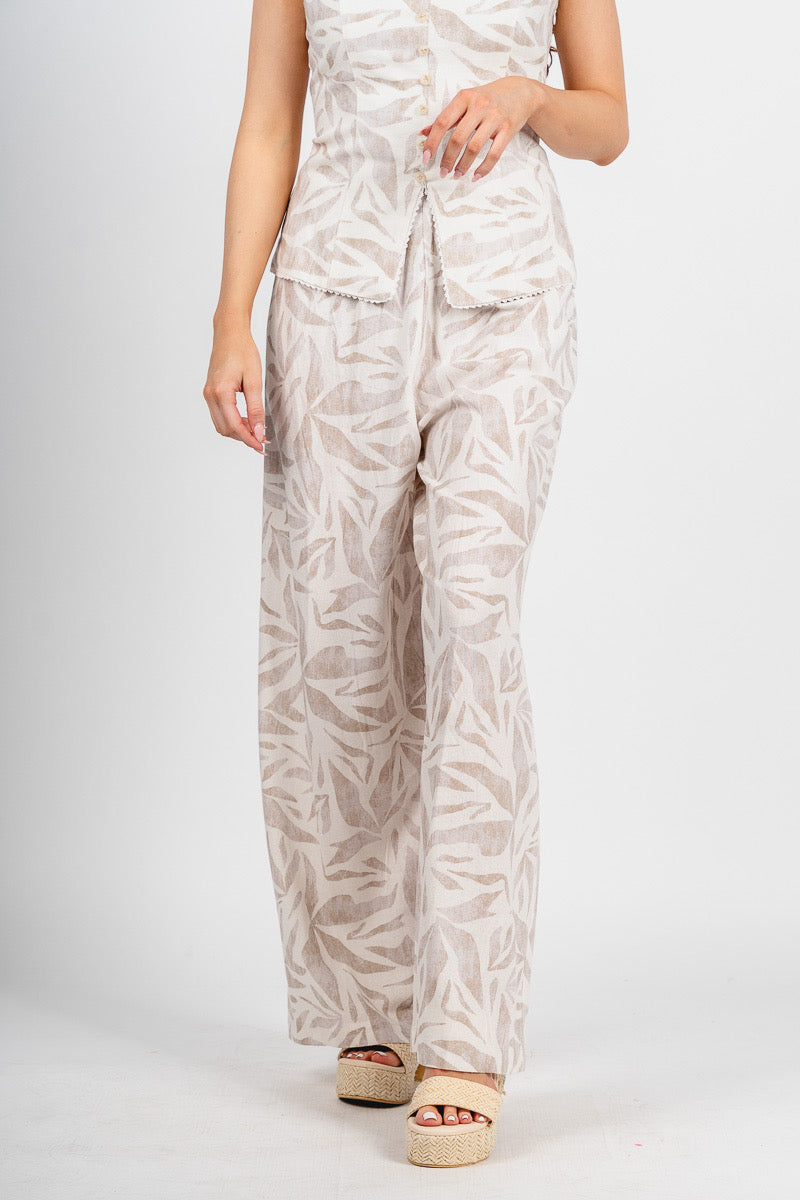 Wide leg pants seashore - Trendy pants - Cute Vacation Collection at Lush Fashion Lounge Boutique in Oklahoma City