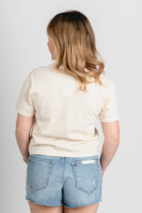 Oklahoma City simple comfort colors crop t-shirt - Vintage OKC Basketball T-Shirts at Lush Fashion Lounge Boutique in Oklahoma City