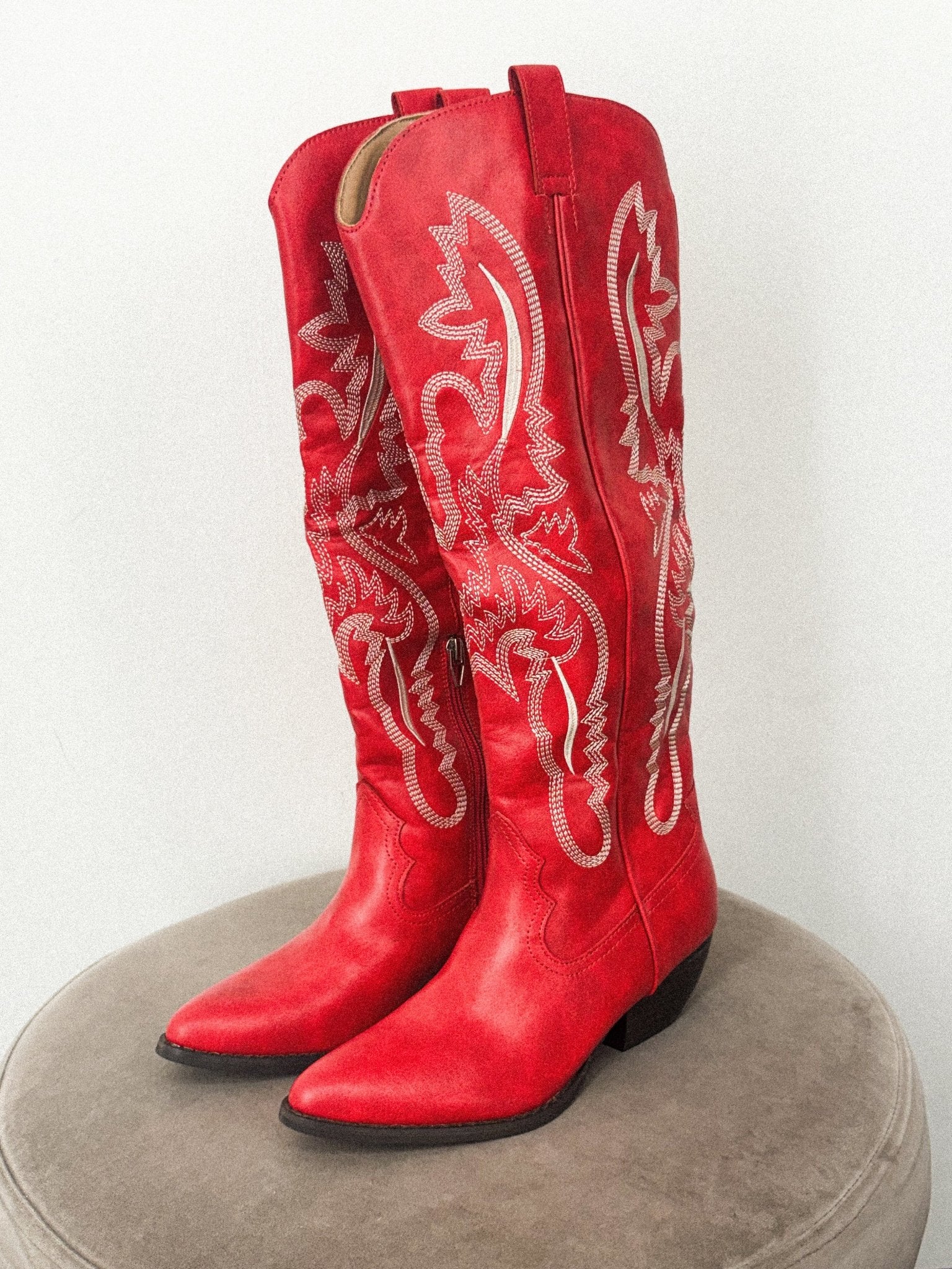 Kevin cowboy boots red - Cute shoes - Trendy Shoes at Lush Fashion Lounge Boutique in Oklahoma City