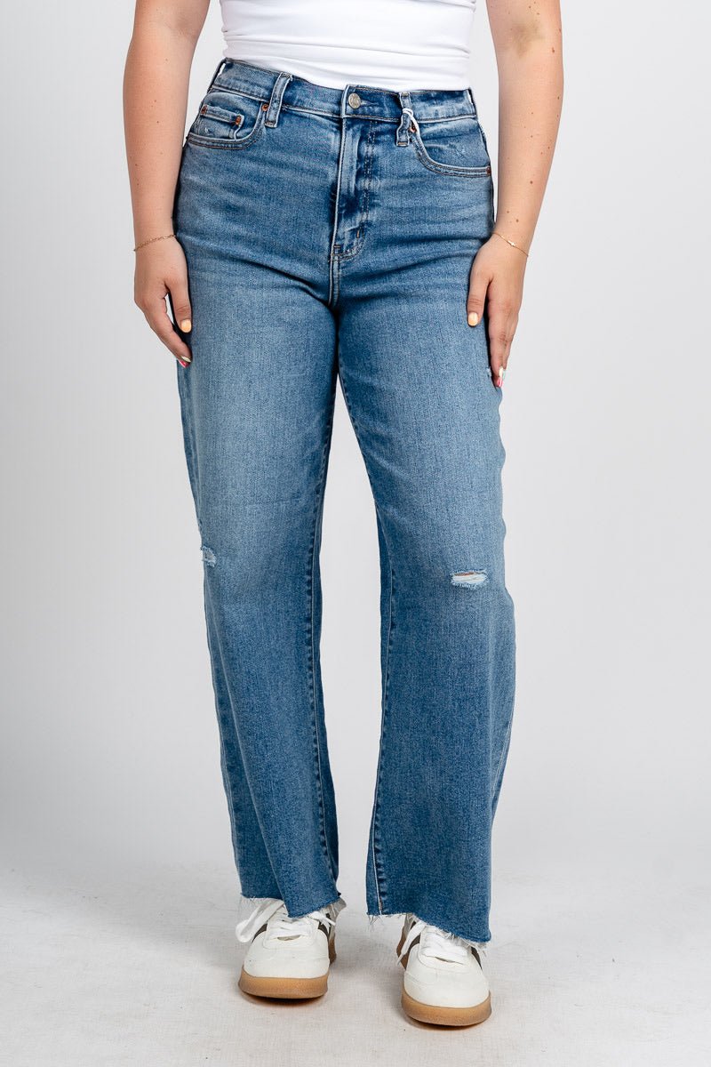 Daze pleaser high rise wide ankle jeans wide awake | Lush Fashion Lounge: boutique women's jeans, fashion jeans for women, affordable fashion jeans, cute boutique jeans