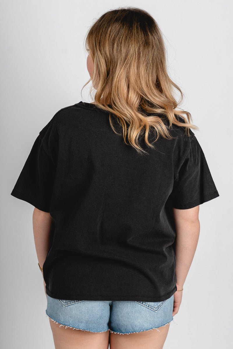 Pigment dyed short sleeve t-shirt black