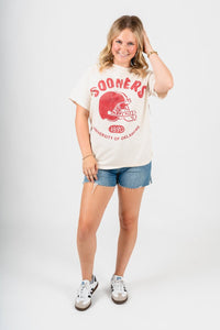 OU OU Sooners varsity stamp unisex t-shirt off white T-shirt | Lush Fashion Lounge Trendy Oklahoma University Sooners Apparel & Cute Gameday T-Shirts