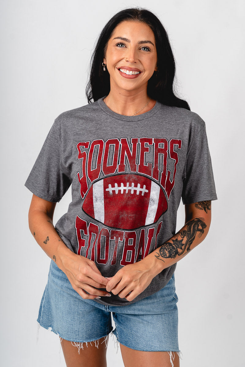 OU OU Sooners football unisex t-shirt grey T-shirt | Lush Fashion Lounge Trendy Oklahoma University Sooners Apparel & Cute Gameday T-Shirts