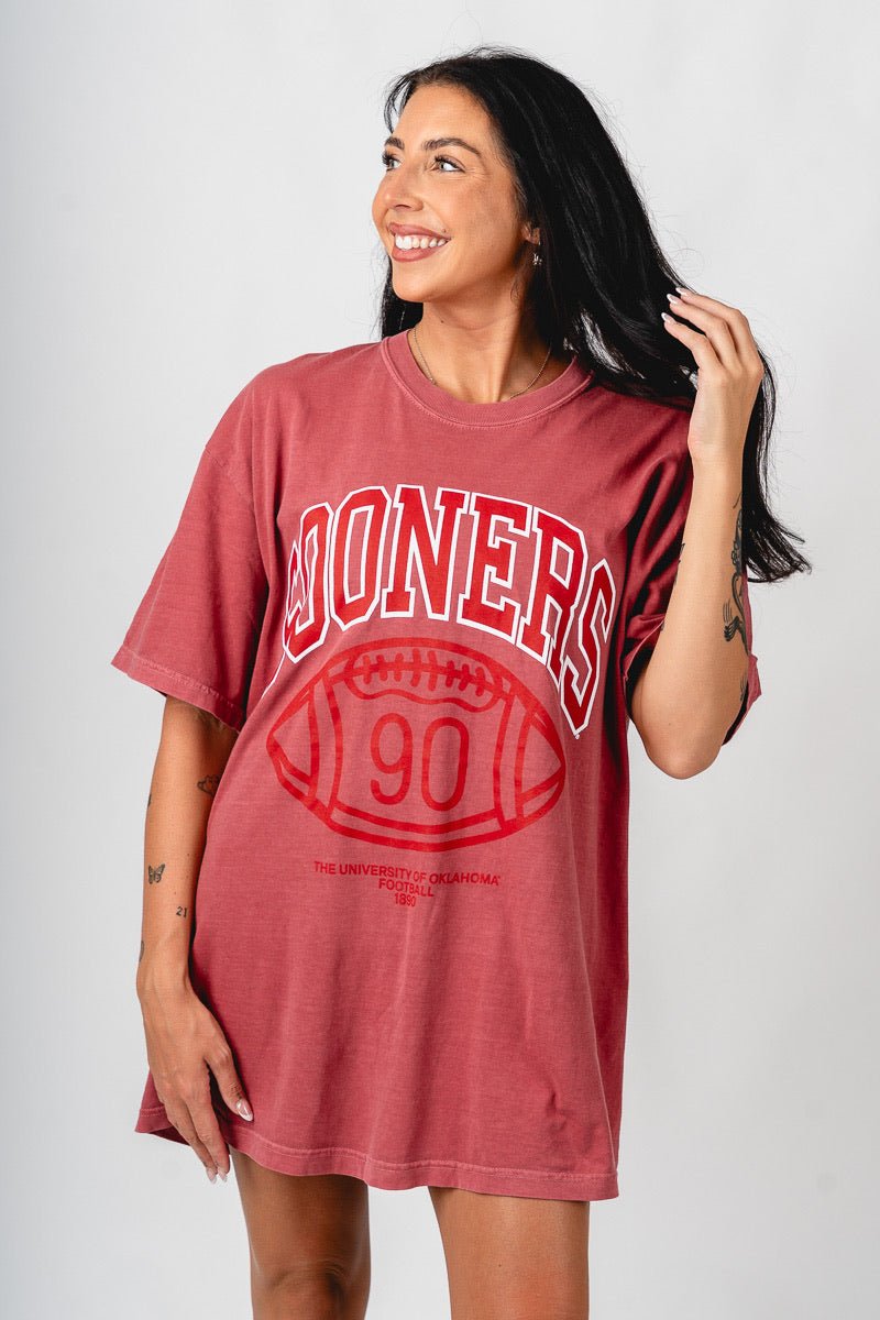 OU OU Sooners campus classic oversized t-shirt crimson T-shirt | Lush Fashion Lounge Trendy Oklahoma University Sooners Apparel & Cute Gameday T-Shirts