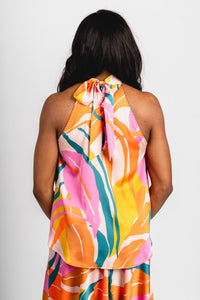 Isla satin bubble top pink - Fun Tank Top - Unique Getaway Gear at Lush Fashion Lounge Boutique in Oklahoma