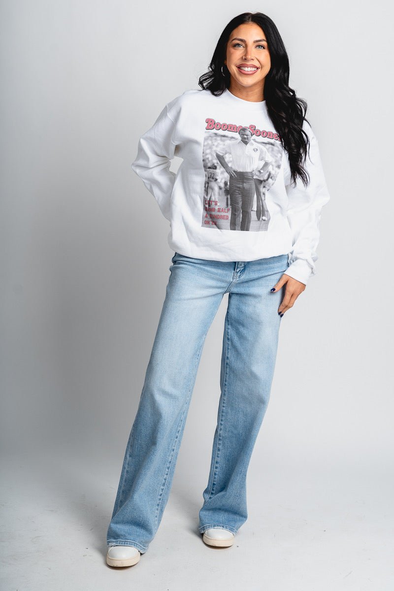 OU OU Barry Switzer magazine sweatshirt white Sweatshirt | Lush Fashion Lounge Trendy Oklahoma University Sooners Apparel & Cute Gameday T-Shirts