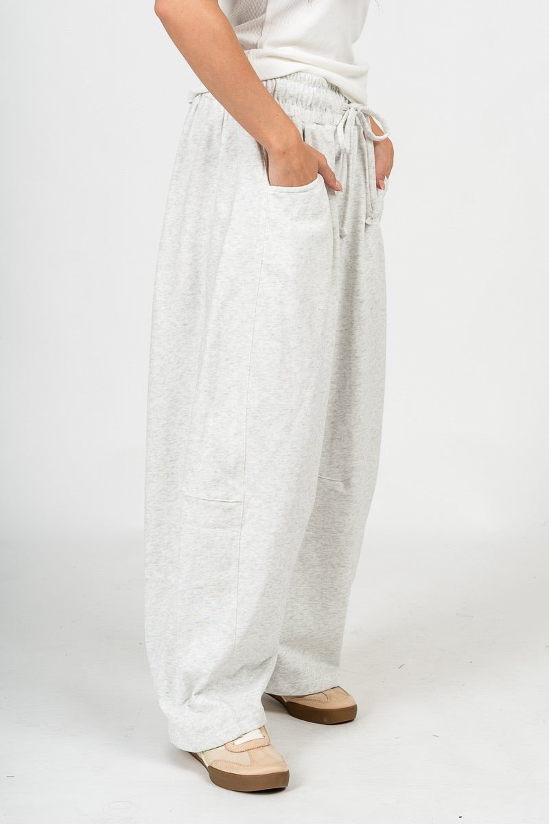 Barrel leg sweatpants cloud mist - Trendy sweatpants - Cute Loungewear Collection at Lush Fashion Lounge Boutique in Oklahoma City