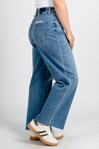 Daze pleaser high rise wide ankle jeans wide awake | Lush Fashion Lounge: boutique women's jeans, fashion jeans for women, affordable fashion jeans, cute boutique jeans