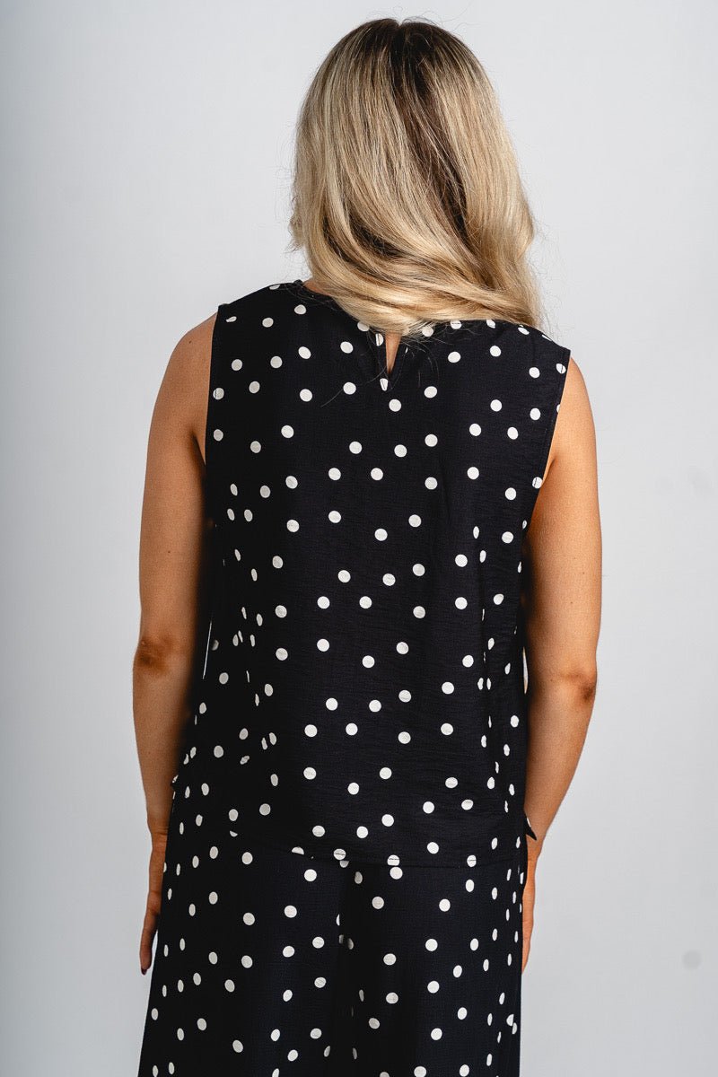 Polka dot tank top black